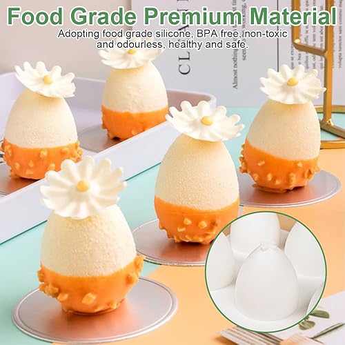 8 Cavités Moulle Silicone Oeufs de Paques, Moule À Oeufs De Pâques, Moule Chocolats Oeuf 3D Moule À Gâteau Oeuf En Silicone,pour Gelée, Muffin, Gâteau, Chocolat Et Mousses Desserts - Nail Gallerys