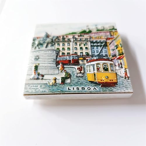 Aimant de réfrigérateur 3D Lisbonne, Portugal - Cadeau souvenir - En résine - Fait à la main - Collection de décoration pour la maison et la cuisine - Nail Gallerys