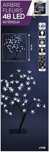 Feeric Lights et Christmas - Arbre Lumineux intérieur Prunus h45cm 48 LED Blanc Froid + transfo - Nail Gallerys