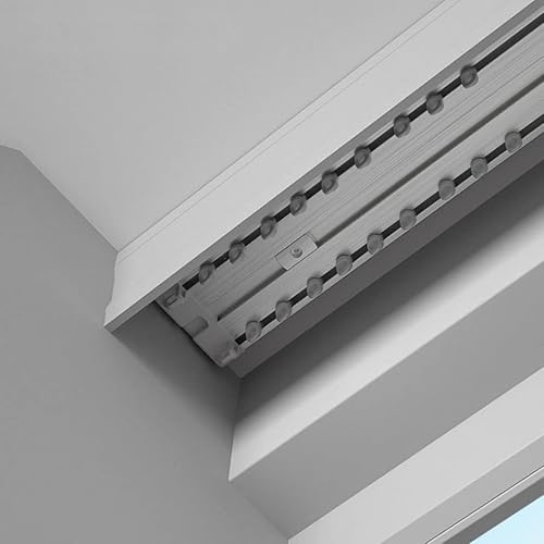 Rail de Rideau Double en Alliage d'aluminium pour Rails de Rideau de Plafond, Rail De Poulie À Double Rangée, Tringle à Rideaux 1-4 m, Matériel de Montage INCL, Or, Blanc (Color : Blanc, Size : 3.4M - Nail Gallerys