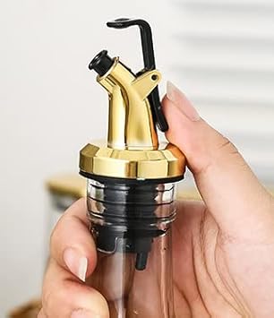 Lot de 10 distributeurs d'huile et de vinaigre - En or - Pour porte-bouteilles - Bouchon en caoutchouc - Distributeur d'huile - Pour bouteilles, Universelle - Nail Gallerys