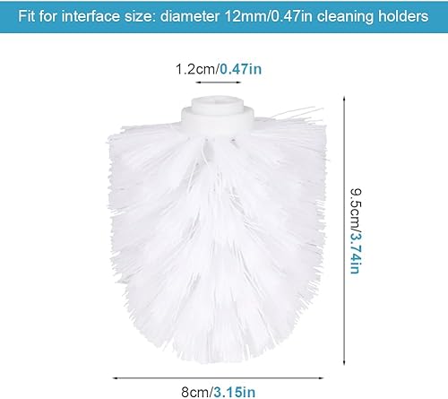 Lot de 2 têtes de rechange universelles pour brosse WC avec poils rigides durables - Outil de nettoyage pour la salle de bain à la maison ou à l'hôtel - 8 x 9,5 cm - Blanc - Nail Gallerys
