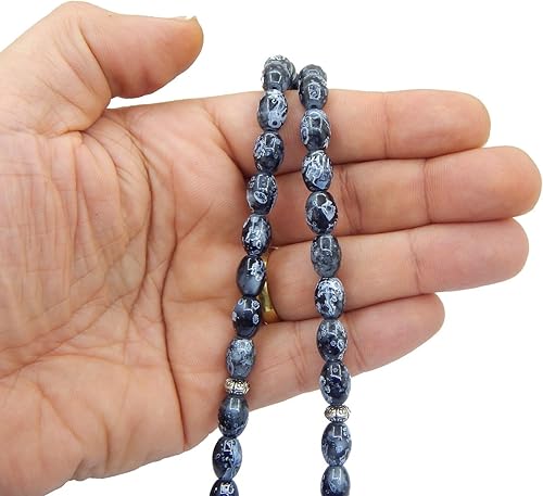 Chapelet de prière Tesbih Tasbih Tespih Misbaha Subha 33 - Verre de 12 mm - Chapelet musulman islamique - Accessoire de culte - Effet pierre précieuse - Nail Gallerys