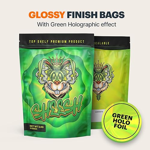 Partie 2 - 100 sacs refermables en mylar (9,8 cm x 13 cm) - Pochettes de rangement hermétiques avec fermeture à glissière, petites résistantes, capacité de 3,5 g - Usage alimentaire ou artisanal - Nail Gallerys