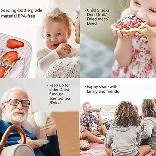 Déshydrateur alimentaire avec contrôle de température 250 W - Déshydrateur en Inox pour viande fruits légumes - Minuterie 72 h, 35° à 70° degrés - 5 plateaux - Food Dehydrator - GS - sans BPA - Nail Gallerys