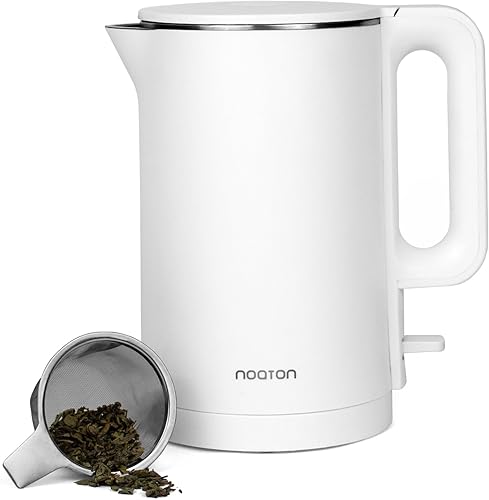 Noaton K1W Basic, Bouilloire Électrique, Acier Inoxydable, 2 L, 1500 W, Double Paroi, Socle 360°, Sans BPA, Blanc - Nail Gallerys
