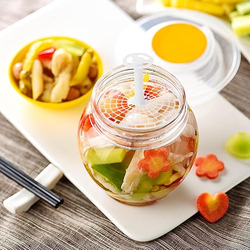 Pressoir pour bocaux à cornichons, 5,9 pouces Pressoir en plastique Couvercle de Fermentation Poids de Fermentation pour Aliments Marinés Kit de Fermentation en Bocal avec Poignée pour Kimchi Légumes - Nail Gallerys
