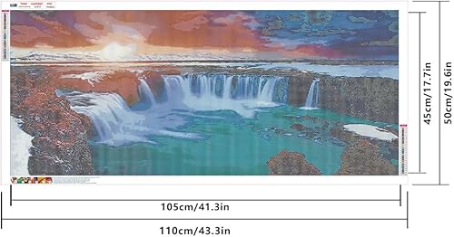 DCIDBEI Peinture Diamant Paysages au Bord de la Mer 110x50 cm Diamond Painting Adulte Paysage Mer Perle Diamant a Coller Coucher de Soleil Peinture Numero Adulte Cascade Painting Diamant Cascade - Nail Gallerys