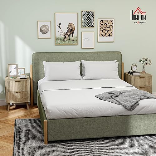 HOMCOM Lot de 2 Tables de Chevet Table de Nuit avec 2 tiroirs cannelés et Bords arrondis, pour Chambre à Coucher, Salon, 40 x 40 x 53 cm, chêne - Nail Gallerys