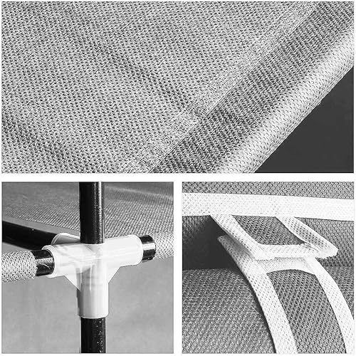 XUANYU Armoire Chambre d'Adulte à Trois Portes, Armoire de Rangement Pliable et Portable, Penderie en Tissus Non-tissé, Armoire à Vêtements avec Une Tringle (Gris, 134×43×172 cm) - Nail Gallerys