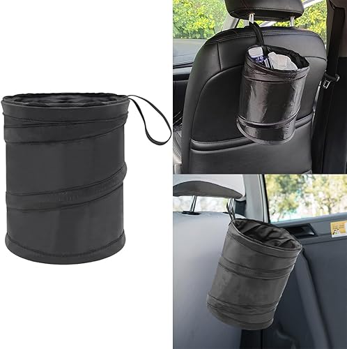 EHOTER Mini poubelle de voiture pliable portable à suspendre réutilisable pour l'arrière de la voiture, organiseur universel étanche et anti-fuite pour voitures, réunions de famille, camping (noir) - Nail Gallerys