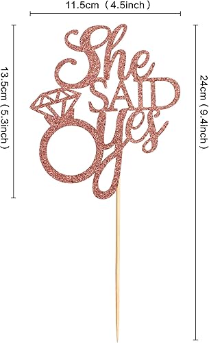 Unimall Or rose Elle a dit oui Décoration de gâteau pour fiançailles, douche nuptiale, mariage, douche, proposition de bachelorette Décorations de fête - Nail Gallerys