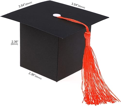 HOWAF 30 pièces Coiffe de diplômé Boites Cadeau DIY Papier Cadeau Boîtes avec pendentif pour décoration Fête de Remise des Diplômes 2025 emballage bonbons - Nail Gallerys