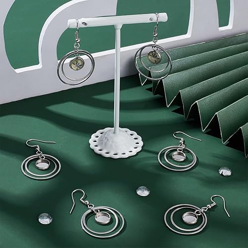 UNICRAFTALE 30 ensemble Pendentifs en Forme de Dôme Vierge Acier Inoxydable kits de Fabrication de Boucles D'Oreilles Crochets de Boucles D'Oreilles avec Plateau Rond Pendentifs de Boucles D'Oreilles - Nail Gallerys