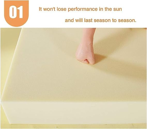 Coussin de rechange en mousse à mémoire de forme haute densité pour coussins de canapé, 5 cm d'épaisseur, 50 x 50 cm, idéal pour canapé et banc. - Nail Gallerys