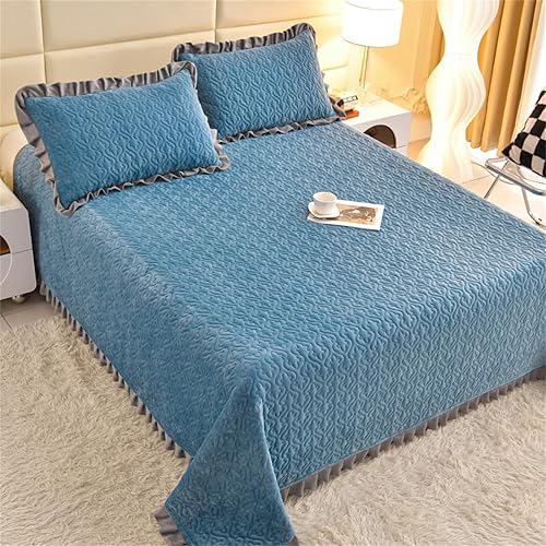 Highdi Couvre Lit Couleur Unie Velours King Size,Dessus de Lit Réversible Patchwork,Douceur Couvre Lit Matelassé,pour 1~2 Personnes Plaid Canape,pour Salon,Chambre à Coucher (Violet,250x230cm) - Nail Gallerys