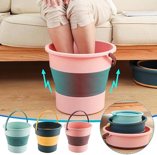 Haptufer Seau Pliable, Seau en Plastique Pliable, Seau à Pied Télescopique Portable, Seau de Lavage de Voiture Pliable 4,6 L -B - Nail Gallerys