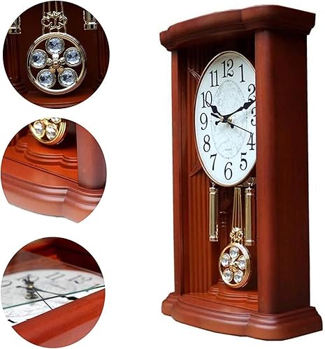 Gaojian Horloge Murale Rétro à Pendule en Bois - Quartz avec Carillon Westminster, Réglage du Volume - Style Bureau - Nail Gallerys