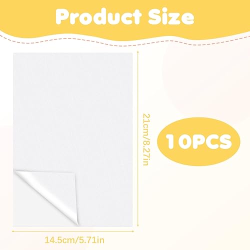 Lot de 10 non-tissés à broder autocollants solubles dans l'eau A5 (14,8 x 21 cm), modèles de broderie solubles dans l'eau, non-tissé à broder, peinture à la main et broderie, stabilisateur soluble - Nail Gallerys