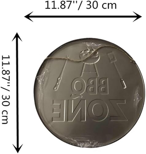 Wondercave Plaque ronde en métal avec inscription « BBQ Zone » - Convient pour la maison, cuisine, bar, café, garage - Décoration murale rétro vintage - 30,5 cm de diamètre - Nail Gallerys