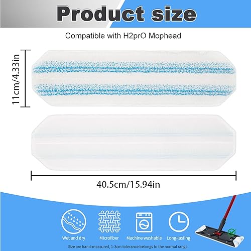 Dxyue Lot de 5 chiffons de rechange pour système de serpillère plate Vileda H2prO/O-Cedar H2prO, lavables et réutilisables | Sans danger sur les planchers en bois, le vinyle, le carrelage, les - Nail Gallerys