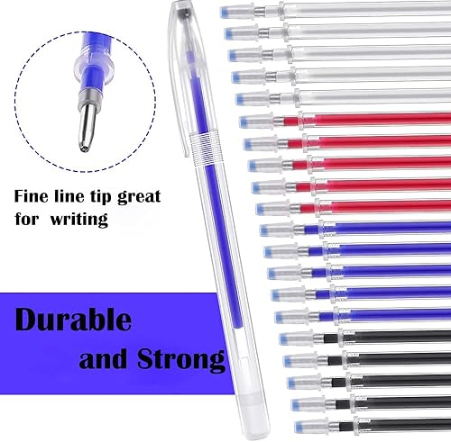 Stylos Effaçables à La Chaleur avec 20 Recharges Stylo Marqueur en Tissu pour Le Tailleur de Marquer des Tissus de Différentes Couleurs, 4 Couleurs Recharges - Nail Gallerys