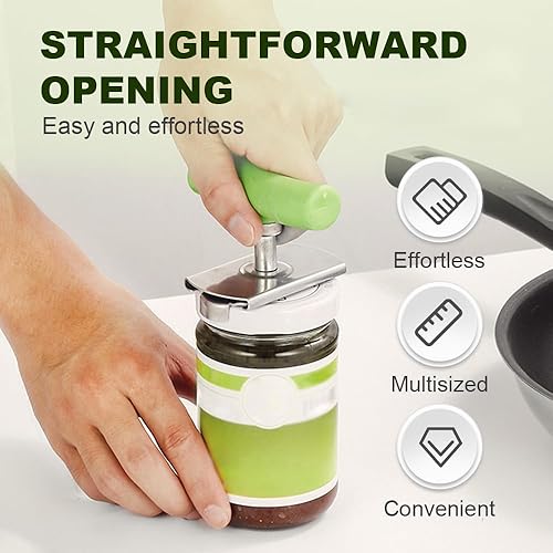 Ouvre Bocal Sans Effort, 2025 Neu Multifonctionnel Ouvre Bouteille Ajustable, Ouvre Boite de Conserve Ouvre Couvercle Facile à Ouvrir Avec PoignéE Ajustable Gadget de Cuisine Solide (Vert) - Nail Gallerys
