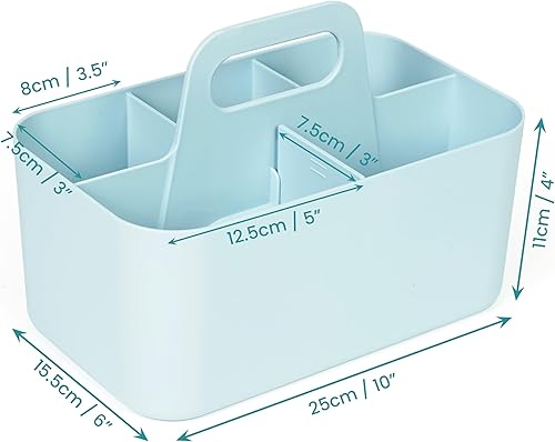 Belle Vous Organisateur de Bureau en Plastique avec Poignée - Panier de Rangement Cuisine Empilable avec Séparateur Ajustable - Caisse pour Rangement de Produits Sous Evier - Nail Gallerys