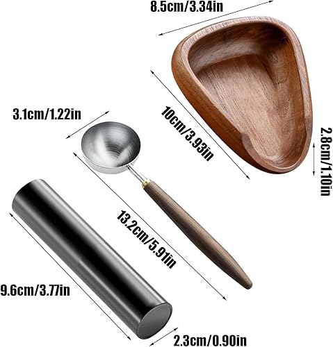 Coffee Bean Measuring Cup, Wooden Dosing Tray, Ergonomic Brewing Tool with Spray Bottle Stainless Steel Spoon, BaristaAccessory for Cafe Restaurant Home Precise Coffee Prep - Nail Gallerys