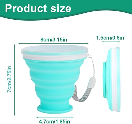 CPJJ gobelet pliable, tasses pliables en silicone sans BPA avec couvercle d'étanchéité en plastique et réutilisables pour pique-nique, camping, randonnée en plein air, 2 pièce - Nail Gallerys