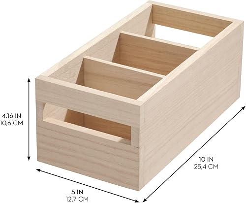 iDesign Porte-épices tournant, Plateau à épices en Paulownia pour l'étagère ou l'armoire à provisions, Organisateur de Cuisine Polyvalent avec Bord surélevé, Beige - Nail Gallerys