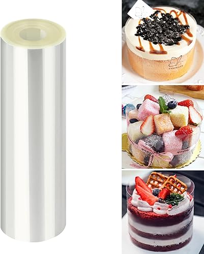 Powmag Rodoide Transparent Patisserie 30 cm de Hauteur x 10 m, Rouleau Acetate Collier de Gâteau Rodoide Transparent Patisserie pour Le Gâteau d'anniversaire au Chocolat et à la Crème au Beurre - Nail Gallerys