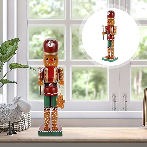 ifundom Décorations de Noël en Bois - Bonhomme en Pain d'épices - Casse-Noisette - Décoration de fête de Noël 35X10X8CM - Nail Gallerys