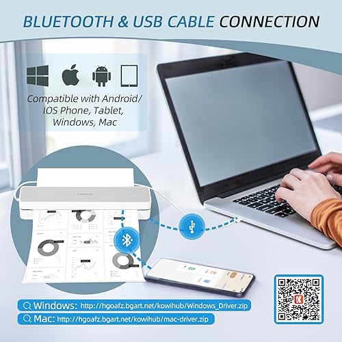 JimKing K200 Pochoir de transfert de tatouage sans fil Bluetooth thermique pour tatoueurs et débutants, compatible avec smartphone et PC - Nail Gallerys