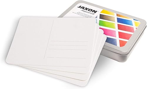 Jaxon Honsell 15469 Lot de 24 Cartes en Carton Aquarelle sans Acide, Grain Fin 300 g/m² au Format A6, Dos imprimé avec Champ d'adresse, Blanc - Nail Gallerys