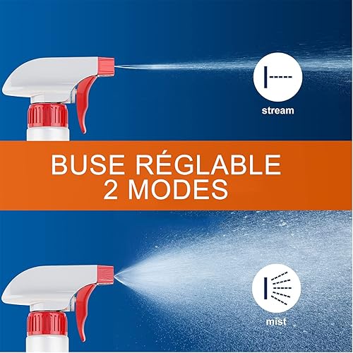 HOZY 3 Vaporisateur Vide 500ml - Bouteilles Pulvérisateur en Plastique Rouge pour Plante/Cheveux/Nettoyage - 2 Modes(Pulvérisation & Jet) - Nail Gallerys