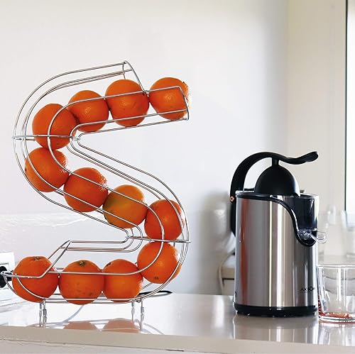 BERELA Home - Zowy. Distributeur d'orange et de Fruit, Moderne, en Forme de S, en Acier Inoxydable. Capacité 10 Oranges - Nail Gallerys