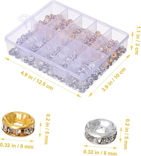 EXCEART Kit De 600 Perles Despacement Pour La Fabrication De Bracelets Et De Bijoux Strass - Nail Gallerys