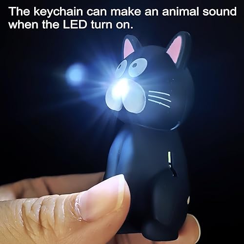 JZK Lot de 4 porte-clés LED en forme de coq, mouton, chat, chien, jouets d'animaux de la ferme avec lumières LED et son, gadget de fête d'anniversaire à thème, cadeau de remerciement pour enfants - Nail Gallerys