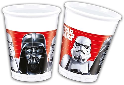 Procos- Lot de 8 Verres en Plastique Star Wars Final Battle (200 ML), 94686, Multicolore - Nail Gallerys