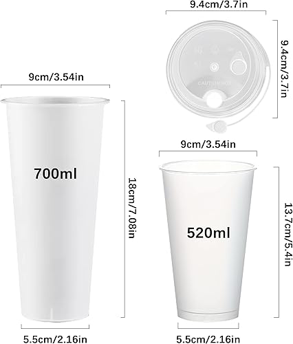 Xsdgi Lot de 50 gobelets en plastique de 0,5 l, transparents, en polypropylène, légers et incassables, pour boissons et événements - Nail Gallerys