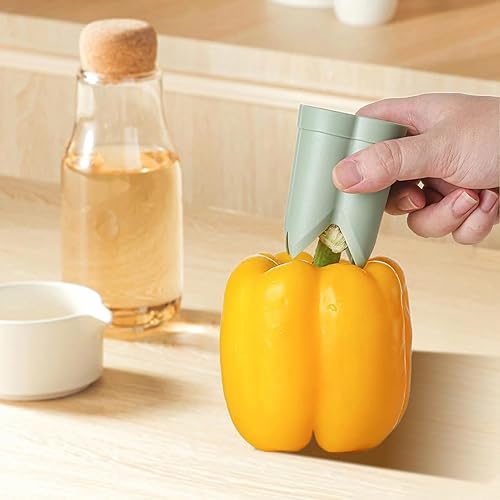 Outil de suppression de vide-poivre, outil de vide-poivre,Outil pour couper et épépiner rapidement les poivrons | Dissolvant de poivre domestique 2 en 1, vide-poivre vert Jalapeno pour barbecue - Nail Gallerys