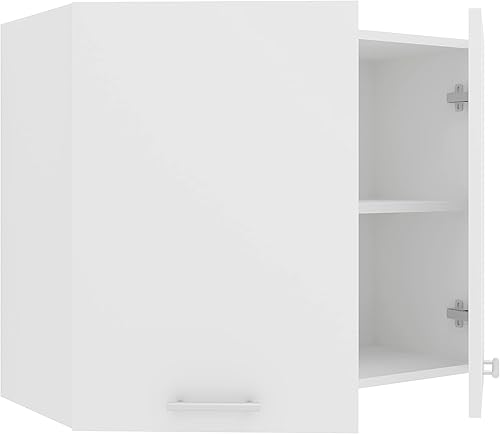 VCM Armoire Suspendue 2 Portes, Bois d'ingénierie, Blanc/Anthracite, Taille Unique - Nail Gallerys