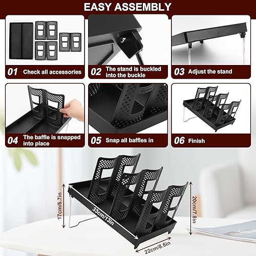 Yallmie Porte Gobelet et Couvercle 3 Compartiments, Distributeur de Gobelet Jetables Inclinable Porte Gobelets Papier Organisateur de Gobelets Rangement Tasse Cafe (Double rangée) - Nail Gallerys