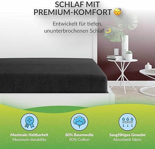 etérea Tissu éponge Drap Housse 140x200-160x200 cm Bleu Epaisseur 15-25cm - 80% Coton + 20% Polyester - Oekotex Drap-Housse Lit Housse de Couette Matelas - draps-de-lit 140x200cm - 160x200cm Blue - Nail Gallerys