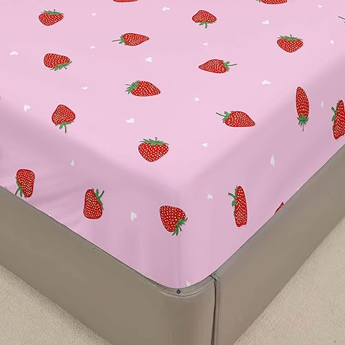 Lukery Drap Housse Bonnet 30 cm, Ajustable Housse Matelas 1/2 Personne, Drap de Lit Microfibre, Doux et Respirant Lavable en Machine (Oiseau Rose,90x190+30cm) - Nail Gallerys