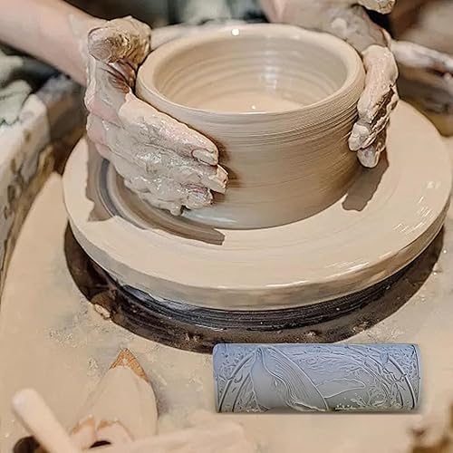 Rouleaux texturés pour peinture et argile, rouleau à motifs, rouleau à texture en silicone, rouleau à pâtisserie en argile fait à la main, rouleau à main texturé, outils en céramique pour bricolage - Nail Gallerys