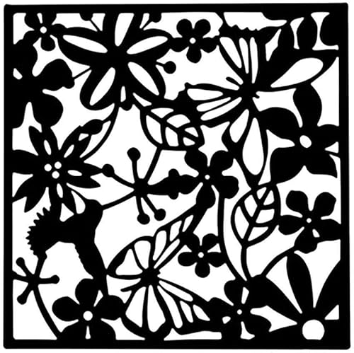 SPORTARC Lot de 12 paravents décoratifs à suspendre - Autocollant mural givré - Écran sculpté creux - 40 x 40 x 0,8 cm - Noir - Nail Gallerys