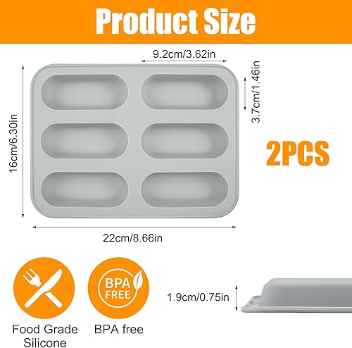 2 Pièces Moule Barre de Céréales, Anti-Adhésif Moule à Biscuits, 22x16x1.9 cm Moule Silicone Patisserie, Petit Moule Mini Cake en Silicone, Moule en Silicone pour Brownies, Muffins, Cheesecake, Savon - Nail Gallerys