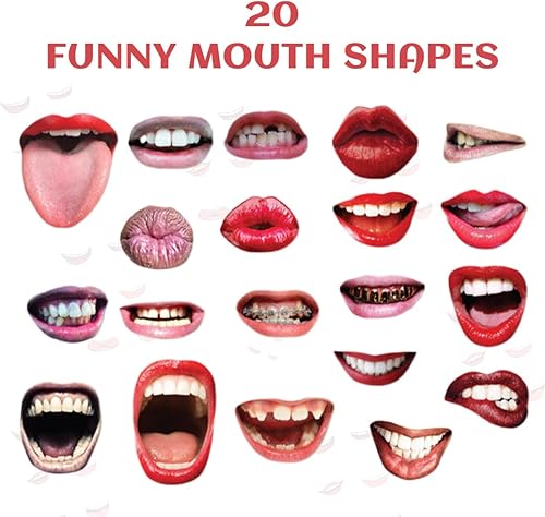 NJCXOLA Accessoires de Photobooth de Fête, 20pcs Drôle Bouche des lèvres Accessoires,Photobooth Décoration de Selfie Party, Accessoires Photo Drôle pour Fête, Anniversaire, Carnaval, Noël - Nail Gallerys